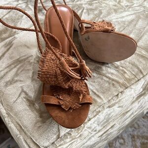 suede open toe heel . Euro size 38.5  perfect condition